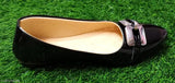 Patent leather belly shoes: stylish casual, formal, and partywear in indigo colors