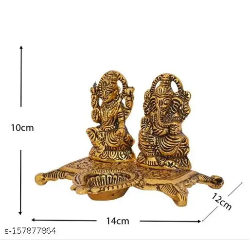 Metal PAYSTORE LAUXMI Ganesh idol oil lamp, intricate Indian showpiece for home decor