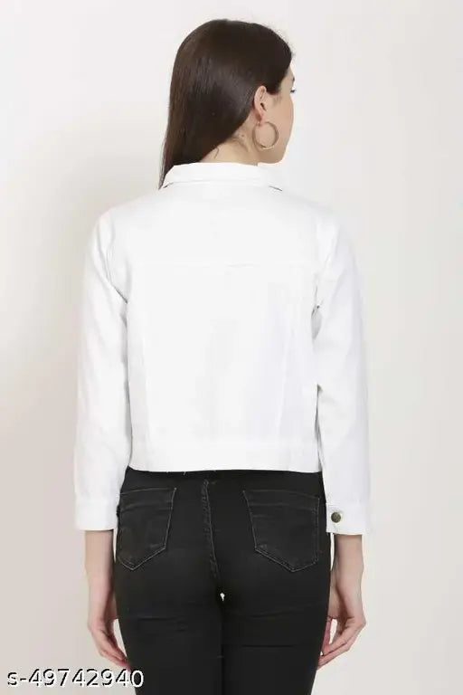 Denim ethnic jackets for women, trendy and graceful solid-colored style with long sleeves, India origin