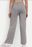 Grey four-pocket cargo pants, elastic waistband