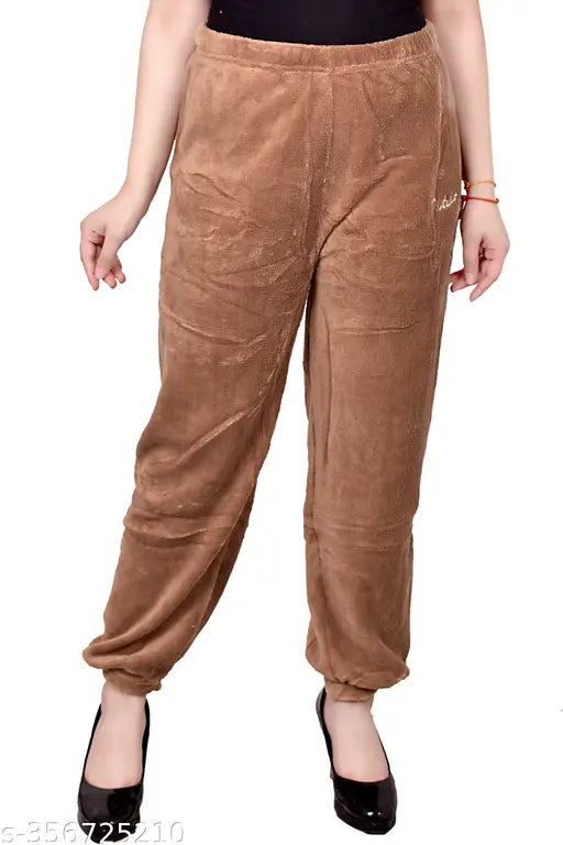 Brown velvet women's harem pants