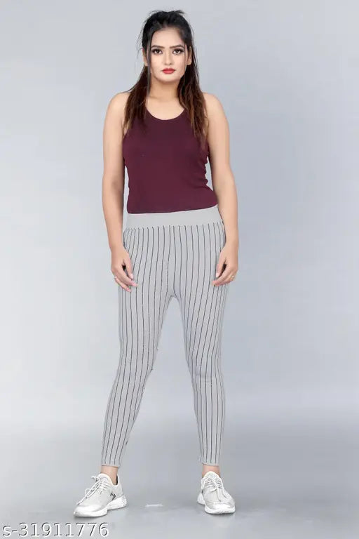 Cotton blend printed net slim fit jeggings pack of 3 (sizes 26-36), elastic waistband, pocketed, comfortable for all-day wear and various occasions