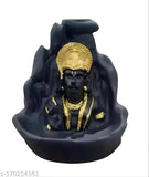 Resin Lord Hanuman JI smoke backflow fountain with 101 free cones, Indian-made incense holder decor showpiece