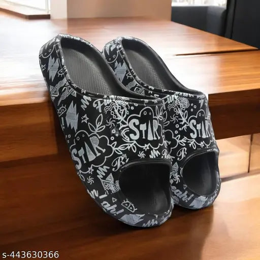 Vibrant printed EVA boys' slides, lightweight, comfortable, and versatile for outdoor or indoor use