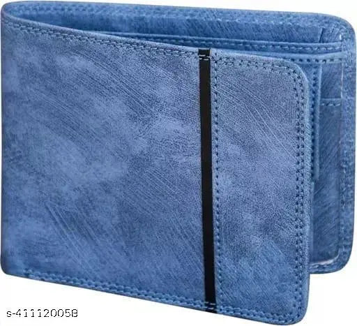 Faux leather men's wallet, casual printed pattern, two compartments, free size (11x9cm), made in India