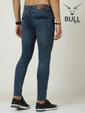 Blue denim jeans, men's slim fit
