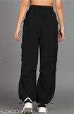 Four-pocket black jogging pants with drawstring waistband