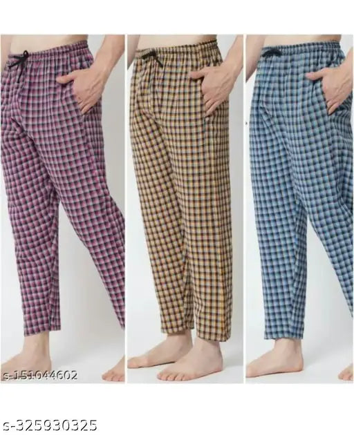 Cotton combo pack, new chake pajamas, 3 blue yellow pink for ladies