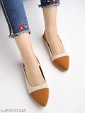 PU jute belly ballerinas - tan, women's versatile footwear with buckle fastening & smooth texture, made in India