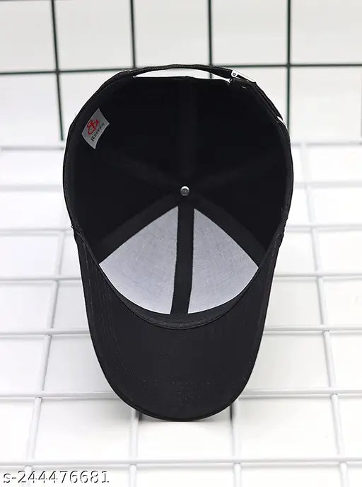 Stylish Men's Black Cotton King Cap with Royal Enfield Green Aviator Gold Frame - Sun protection for active outdoor life