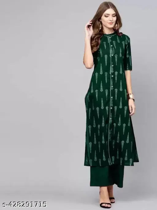 Viscose Rayon printed net Kurta pant set, black, elegant and feminine Indian attire on display