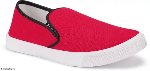 Red and white sports shoes for kids