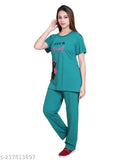 RG Summer Cotton Printed Nightwear Top & Bottom Set (Loose-fitted, Breathable, 100% Cotton) for Women, India