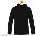 Black wool high neck sweaters for kids, self-designed pattern, long sleeves, multiple sizes from newborn to 7 years