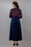 Gold printed Rayon jacket kurta for women, three-quarter sleeves, Indian craftsmanship