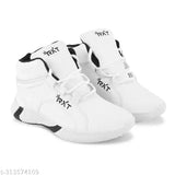 White boys' sports shoes with black laces