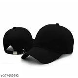 Stylish cotton baseball cap, comfortable fit for unisex in solid pattern, made in India