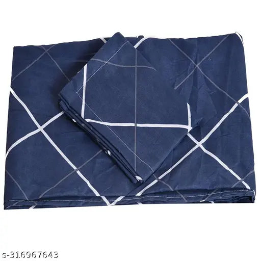 Gold checkered cotton flat sheet for single bed (60X90 inches), with a matching pillow cover. Luxury, breathable, lightweight, and skin-friendly. Ideal for summer use in adult bedrooms. Made in India