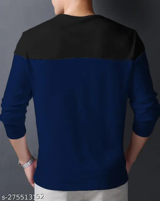 Men's Casual Wear cotton long sleeve t-shirt, comfortable fit office wear, solid color design, S-XXXL sizes available