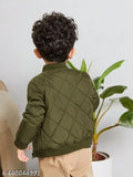 Dark green quilted jacket, classic style