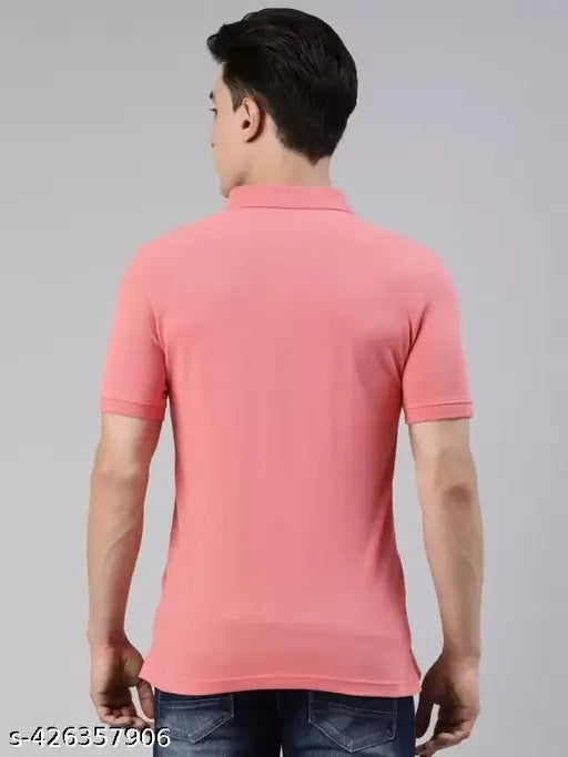 Vdas men's cotton half sleeves solid polo t-shirt, short sleeve, India origin
