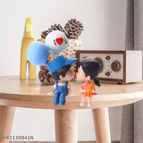 Car dashboard accessories: Indian-made cute cartoon couples action figure balloon ornament, energetic car showpiece for car interior decoration
