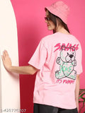 Cotton printed casual oversize T-shirt for women
