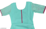 Georgette sky gown, short sleeves, solid net, women's formal wear from India