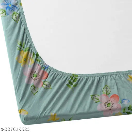 Pista Green Amrange Premium Supersoft Cotton King Size Bedsheets with 2 Pillow Covers, breathable and wrinkle-free, ideal for summer