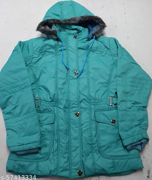 Nylon solid Chitrarekha Ensemble women's long sleeve jacket (L: Bust 20in, Waist 19in; XL: Bust 21in)