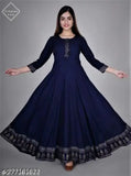 Anrakali blue embroidered kameez with dupatta