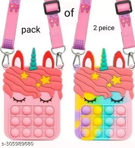 Poppet purse for girls, pack of 2 peicec, colorful, unicorn design