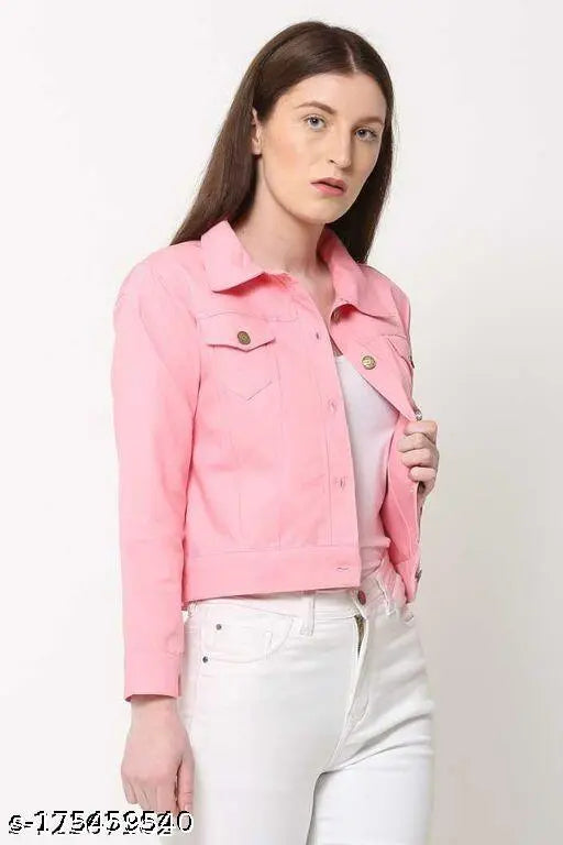 Cotton blend solid-colored women's party waistcoat, long sleeves, S-XL sizes