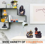 Black handcrafted zig-zag polyresin Buddha showpiece for home decor, office or study table - artful piece from Ashi Enterprises (India)