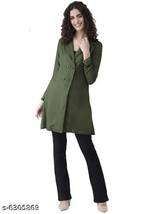 Olive lyocell jacket, embroidered net pattern, three-quarter sleeves for women, size S (bust 34in, length 21in), Made in India