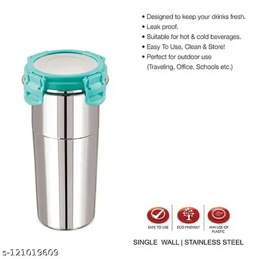 Stainless Steel Multicolor Travel Tumbler (600ml) with Airtight Lid, Durable and Leak-Proof for Coffee, Tea, Milk & Lassi, Made in India