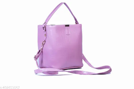 Purple crocodile print shoulder and sling crossbody bag