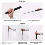 Black/Silver foldable stick with comfortable grip, nylon bag cover - self-defense multitool for men and women