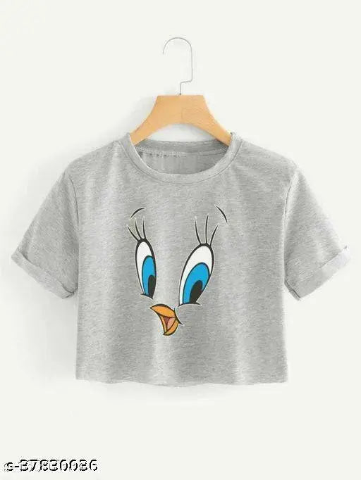 Trendy retro women's cotton t-shirt pack, printed design, short sleeves, sizes S-XL, Indian origin