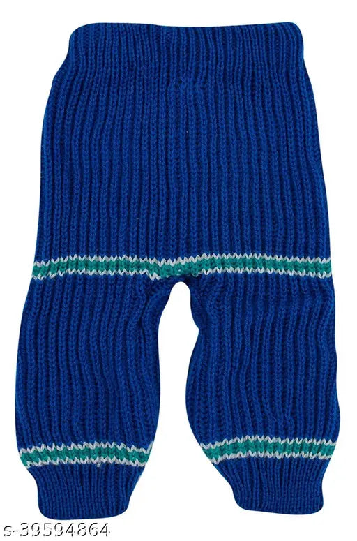 Boys blue wool striped sweater, long sleeves for infants, Indian made