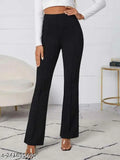 Black high waist women's trousers
