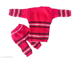 Woolen sweater set for 0-3 month babies (girl & boy) with cap and booties - Indian hand-knit, warm and cozy winter wear