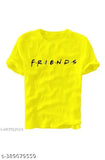 XL cotton printed net round neck T-shirt, stylish unisex FRIEND.S Design from India