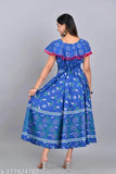 Women's Jaipuri Cotton Printed Kurti with pom poms, free size fits up to 44 inch bust and 49 inch length