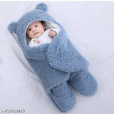 Bear-shaped Sherpa microfiber baby blanket for newborns (0-6 months), warm and cozy, soft to touch, classic design, made in India