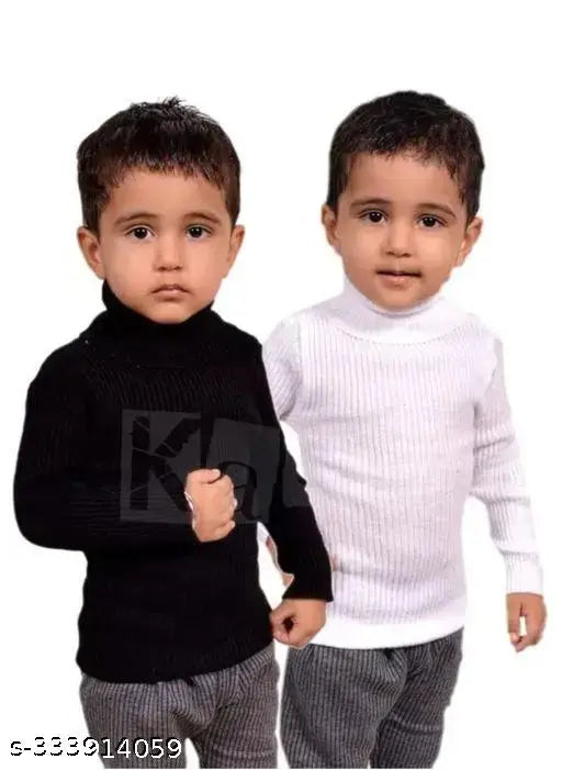Woolen high neck baby sweaters combo, 2 pack in winter shades - India