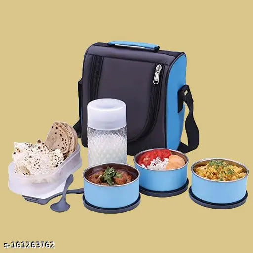 Lunch Box - Tiffin Box with Bag for Office use, Student, Women, Men, Girls (BT 1 BROWN)