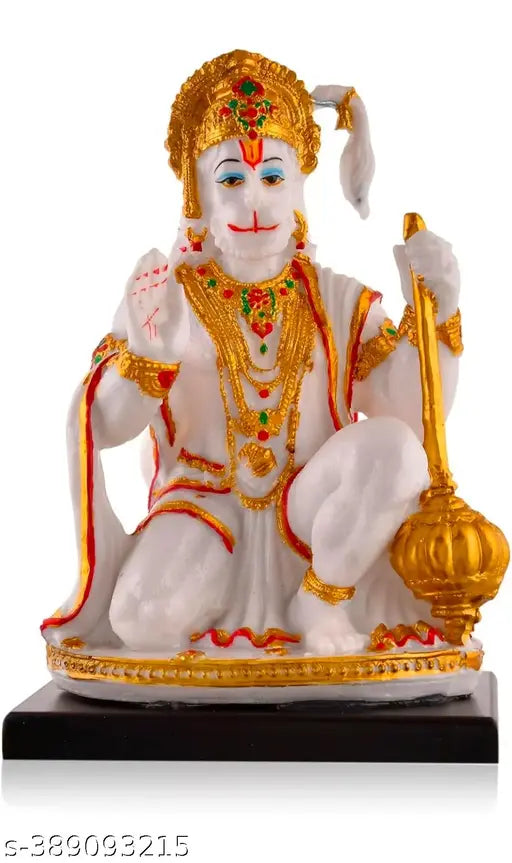 Marble Stone Hanuman sculpture, 6"x9"x4.5", Indian temple decor or festive event showpiece