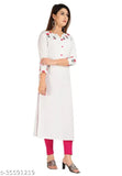 Elegant rayon printed straight kurta, knee-length design, three-quarter sleeves. Perfect for both women and girls in casual or semi-formal settings. Machine washable. India origin