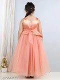 Pink tulle party dress with embellishments, full length, girls' dress
